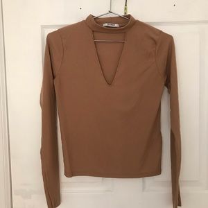 Zara Nude Fitted Top (S/M)